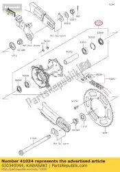 drum-assy, ?? Achterrem klx250s9f van Kawasaki, met onderdeel nummer 410340044, bestel je hier online: