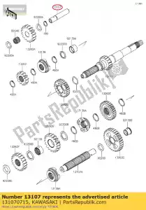 kawasaki 131070715 01 shaft,reverse - Bottom side