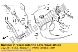 Aquí puede pedir interruptor de montaje., guiño de Honda , con el número de pieza 35200KPF851:
