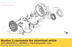 Hier finden Sie die kupplung, eine richtung von Honda. Mit der Teilenummer 28126KGF911 online bestellen: