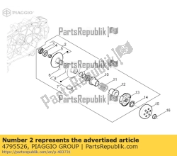 Aprilia 4795526, Complete vaste secundaire poelie, OEM: Aprilia 4795526