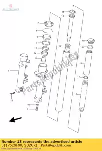 Suzuki 5117620F00 espaçador, mola - Lado inferior