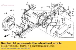 Aqui você pode pedir o dobradiça, empunhadura (b) em Honda , com o número da peça 81337MT3000: