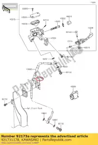 Kawasaki 921731178 braçadeira, mangueira de freio, direita - Lado inferior