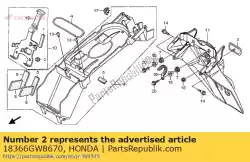 Ici, vous pouvez commander le oeillet a, silencieux silencieux auprès de Honda , avec le numéro de pièce 18366GW8670: