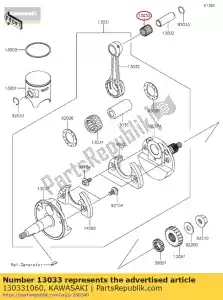 kawasaki 130331060 bearing-small end kx85a6f - Bottom side