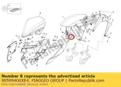 lh zijpaneel, zilver van Piaggio Group, met onderdeel nummer 89599400XE4, bestel je hier online: