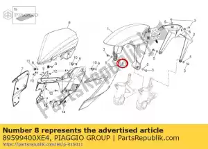 Piaggio Group 89599400XE4 lh zijpaneel, zilver - Onderkant