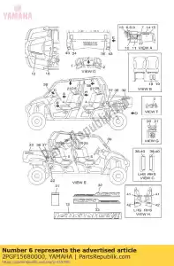 yamaha 2PGF15680000 etiket, waarschuwing - Onderkant