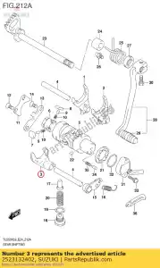 Suzuki 2523132402 fork,gear shift - Bottom side