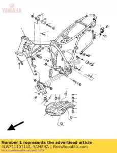 Yamaha 4LWF111011UJ frame comp. - Lado inferior