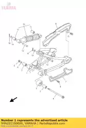 Ici, vous pouvez commander le bras arrière comp. Auprès de Yamaha , avec le numéro de pièce 5HN221100000: