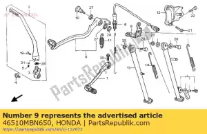 Honda 46510MBN650 pedaal, rr. rem - Onderkant