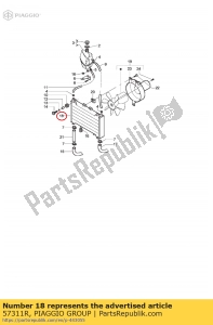 aprilia 57311R waterkoeler - Onderkant