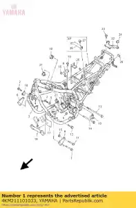 Yamaha 4KM211101033 frame comp. - Bottom side