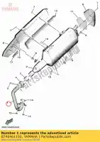 B74E461100, Yamaha, tuyau d'échappement 1 yamaha czd300a xmax 300 mwd300 , Nouveau