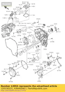 Kawasaki 120530221 cadena de guía - Lado inferior