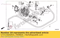 17711S0XA31, Honda, retentor (verde) (tokai) honda  anf cbf cbr crf nhx nps nss trx vt xl 50 110 125 250 420 450 500 520 680 700 750 1300 2005 2006 2007 2008 2009 2010 2011 2012 2013 2014 2017 2018 2019 2020, Novo