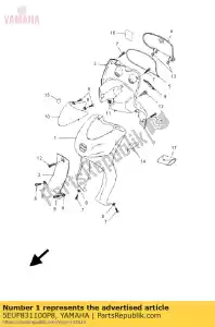 yamaha 5EUF831100P8 escudo, pierna 1 lnmg - Lado inferior