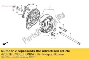 Honda 42301ML7000 as, rr. wiel - Onderkant