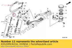 Aqui você pode pedir o conjunto de pistão, rr. Cilindro mestre em Honda , com o número da peça 43520MCA016: