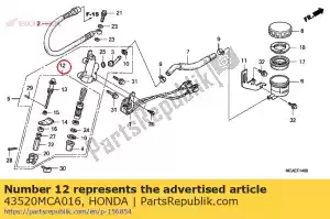 honda 43520MCA016 conjunto de pistão, rr. cilindro mestre - Lado inferior