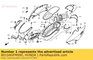 Honda 80104GFM900 plate,rr fender s - Bottom side