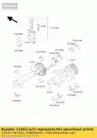 132511067GG, Kawasaki, rod-assy-connecting, g en450-a1 kawasaki en er gpz kle ltd 450 500 1985 1986 1987 1988 1989 1990 1991 1992 1993 1994 1995 1996 1997 1998 1999 2000 2001 2002 2003 2004 2005 2006 2007, Nieuw