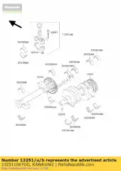 Qui puoi ordinare rod-assy-connection, g en450-a1 da Kawasaki , con numero parte 132511067GG: