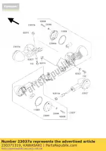 kawasaki 230371319 lamp-assy-signaal, fr, l vn800-a2 - Onderkant