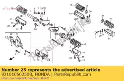 Ici, vous pouvez commander le boulon, hex., 6x25 auprès de Honda , avec le numéro de pièce 92101060250B: