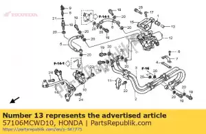 honda 57106MCWD10 cuello, estancia modulador abs - Lado inferior