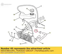 Ici, vous pouvez commander le collier de serrage auprès de Piaggio Group , avec le numéro de pièce 00G03801091: