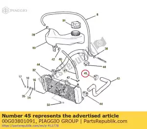 Piaggio Group 00G03801091 collier de serrage - La partie au fond