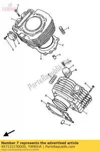 Yamaha 4X7122150000 tapa, caja tensora - Lado inferior