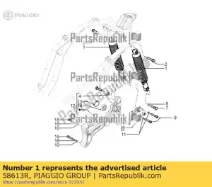 Piaggio Group 58613R complete rear shock absorber - Bottom side