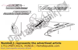 Qui puoi ordinare striscia, r. Serbatoio carburante * tip da Honda , con numero parte 17511MBTC40ZA: