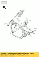 310641256, Kawasaki, pipe-comp, onderbuis, r vn1600-a kawasaki vn 1500 1600 2002 2003 2004 2005 2006 2007, Nieuw