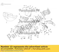 85193200BM, Piaggio Group, Chiusura posteriore del vano portacasco aprilia  mana na zd4rc000, zd4rca00, zd4rc001, zd4rcc00 zd4rcb00, zd4rcc01, zd4rce00 850 2007 2008 2009 2010 2011 2016, Nuovo