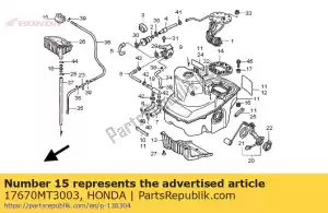 Honda 17670MT3003 tampa comp., enchimento de combustível - Lado inferior