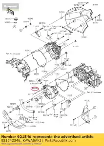 kawasaki 921542346 01 parafuso, flangeado, 6x75 - Lado inferior