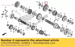 tandwiel, secundaire as eerst (37t) van Honda, met onderdeel nummer 23421MCWD00, bestel je hier online: