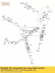 Here you can order the rocker arm intake cpl. L=50m from KTM, with part number 59036060044: