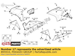 aprilia 895910 pince lh - Face supérieure