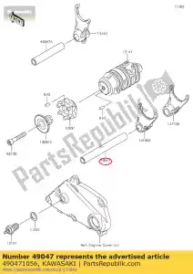 Kawasaki 490471056 rod-shift, l = 106,7 - Onderkant