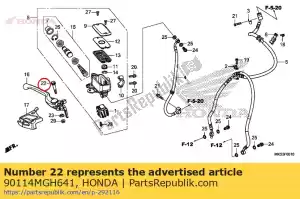 Honda 90114MGH641 bullone, leva della maniglia - Il fondo