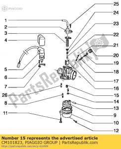 aprilia CM101823 main jet - Bottom side