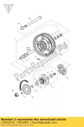 Ici, vous pouvez commander le roue d'entretoise auprès de Triumph , avec le numéro de pièce T2003514: