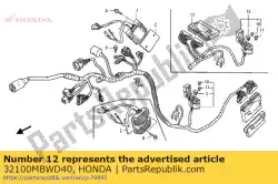 Qui puoi ordinare cablaggio, filo da Honda , con numero parte 32100MBWD40: