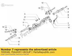 Ici, vous pouvez commander le transmission des gaz. Auprès de Piaggio Group , avec le numéro de pièce 599048: